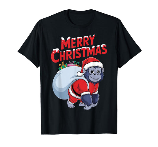 Xmas Gorilla Santa on Gorilla Christmas T-Shirt