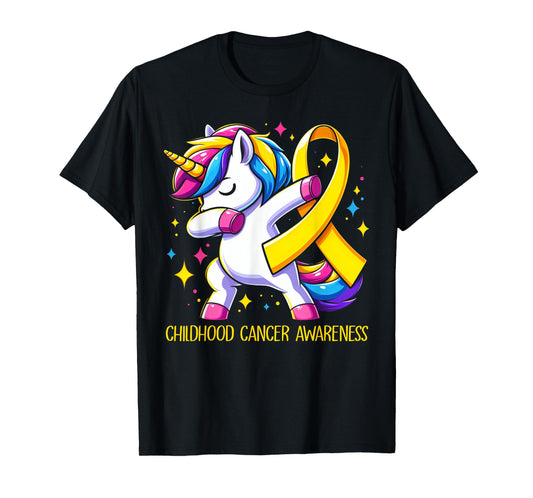Childhood Cancer Awareness Unicorn Kids Girls T-Shirt