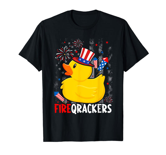 Firecracker Duck 4th of July Patriotic Day USA Flag Funny T-Shirt