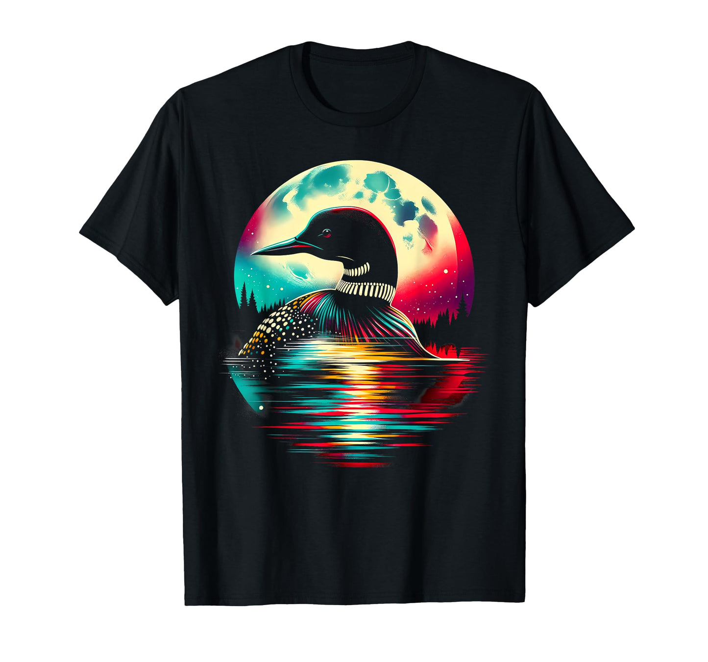 Colorful Loon Bird Spirit Animal Cool Illustration T-Shirt