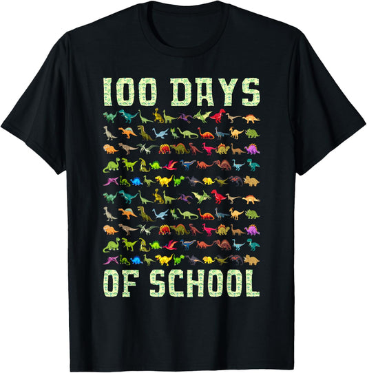 100 Days of School Dinosaur T Rex 100 Days Smarter Kids Boys T-Shirt