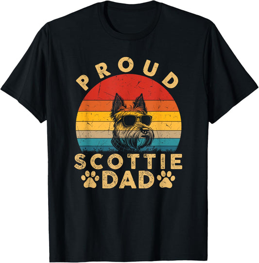 Proud Scottie Dad Gifts Funny Scottie Dog Owner Fathers Day T-Shirt