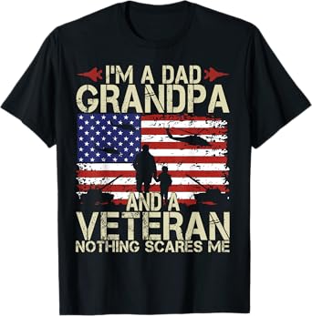 I'm A Dad Grandpa And Veteran Fathers Day Papa Grandpa Gifts T-Shirt