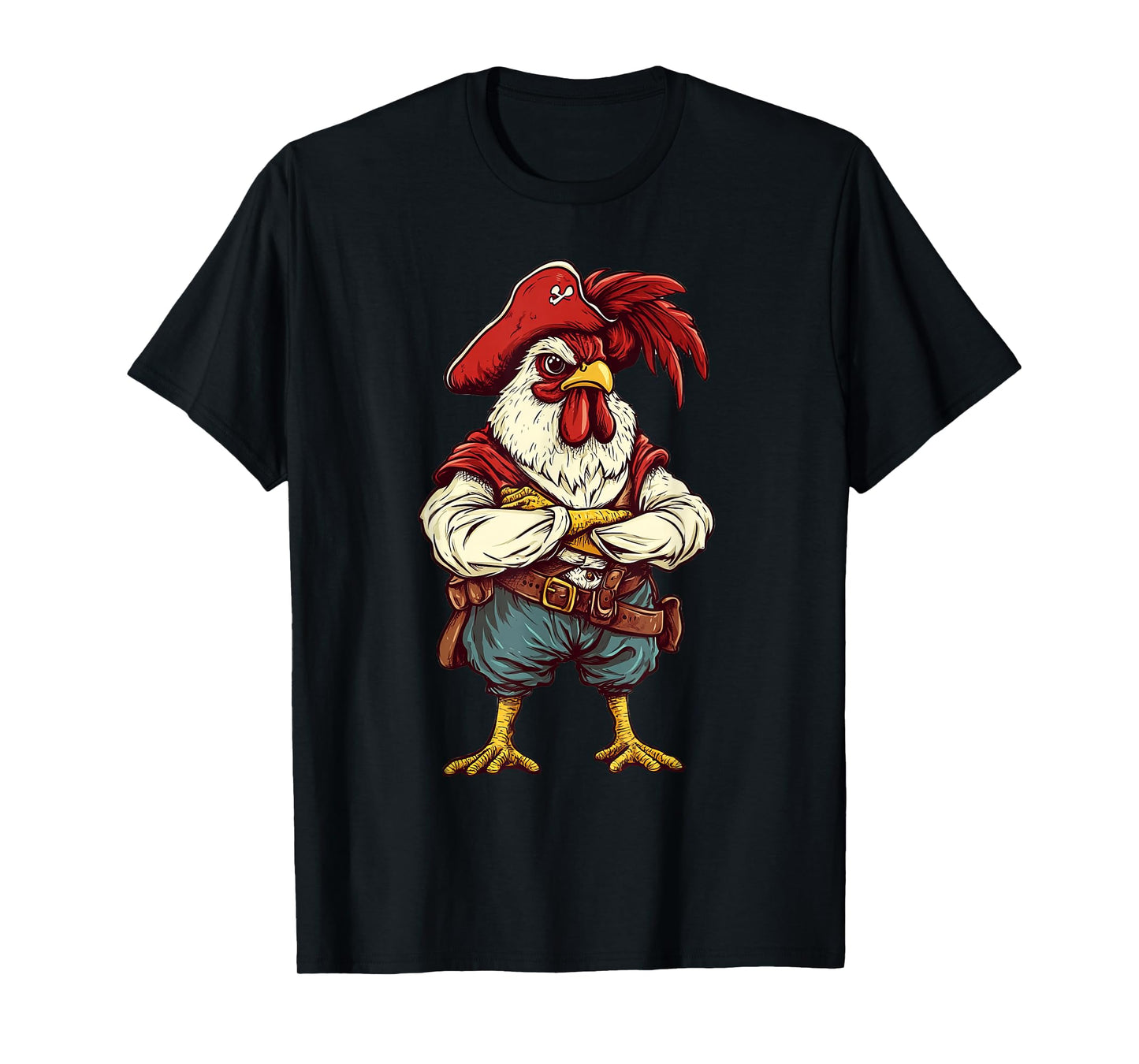 Chicken Dressed As A Pirate Funny Chicken Halloween T-Shirt