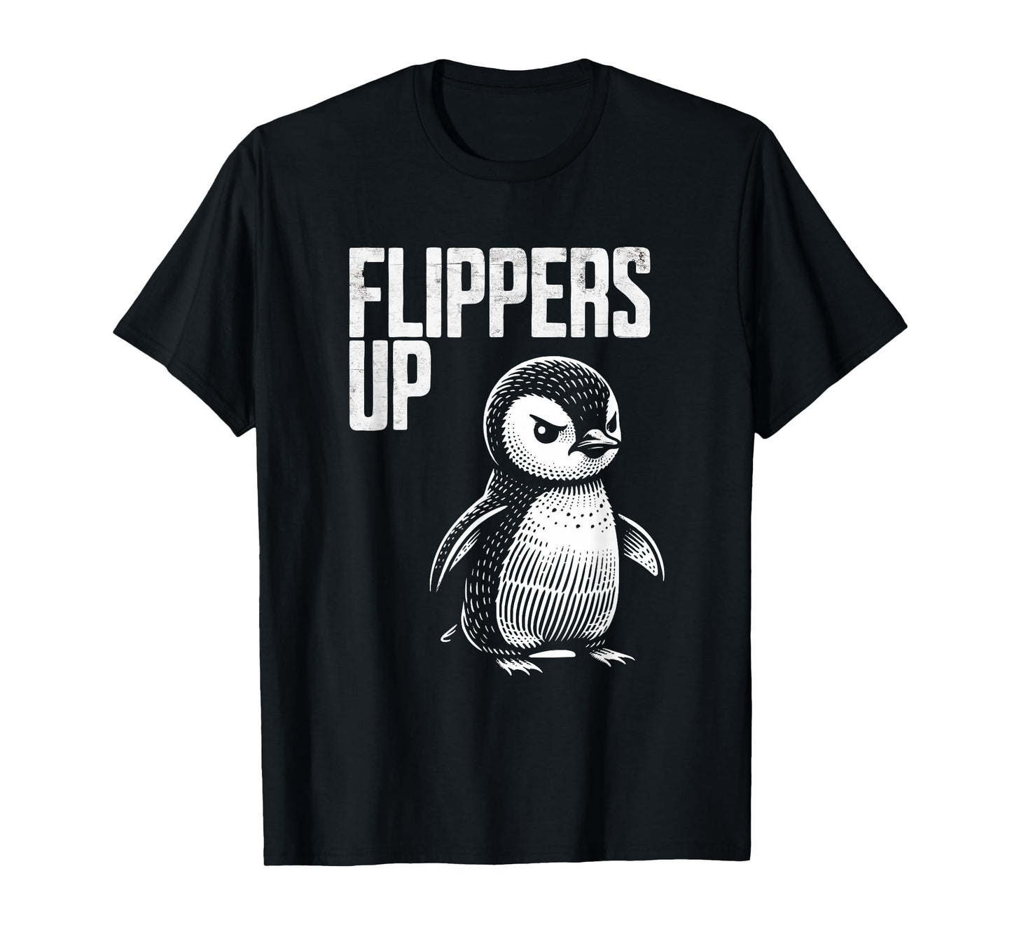 Flippers Up Penguin Resistance Subtle Political Protest T-Shirt