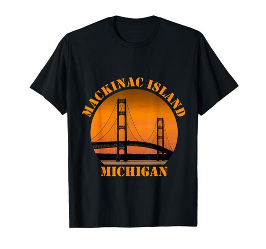 Mackinac Island Bridge Michigan Great Lakes Huron Ferry Trip T-Shirt