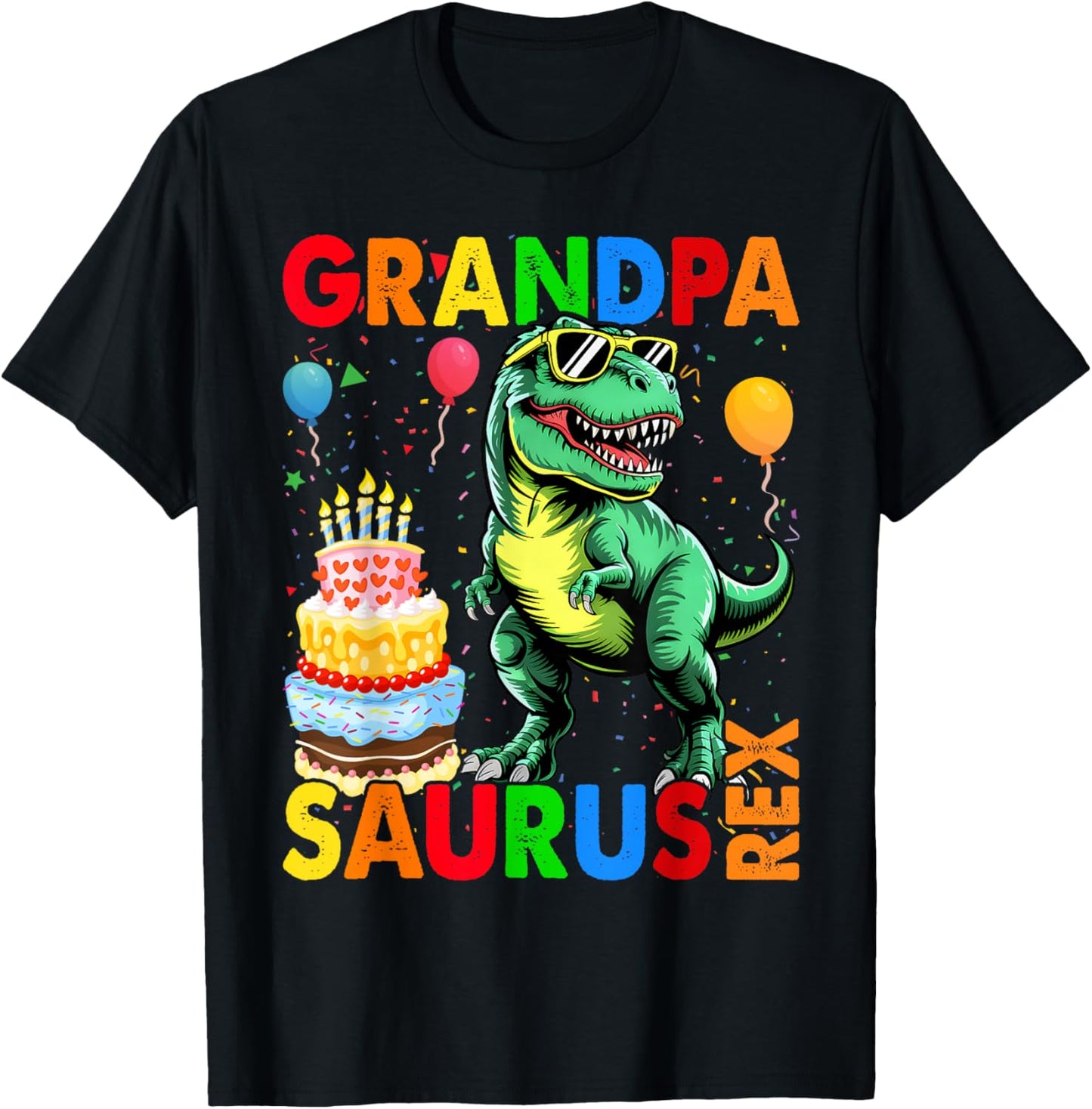 Grandpa Dinosaur Family Matching Dino Birthday Girls Party T-Shirt