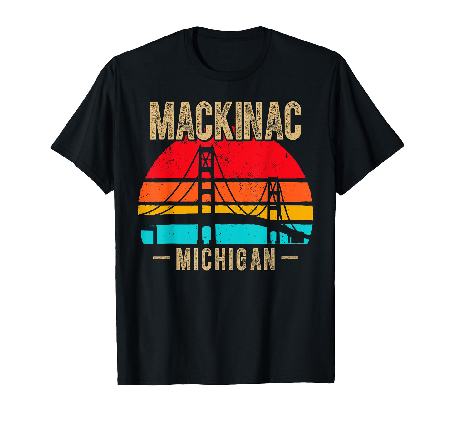 Mackinac Bridge Mackinaw Retro Vintage Michigan Souvenir T-Shirt