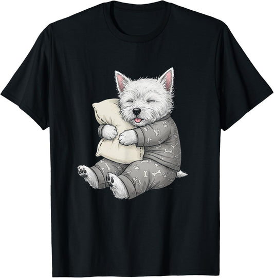 Funny Sleepy West Highland White Terrier Pajama Westie T-Shirt