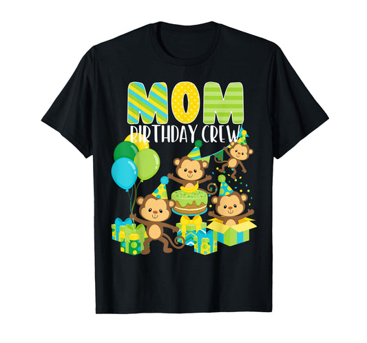 Birthday Monkey Mom Birthday Crew Bday Party Family Matching T-Shirt