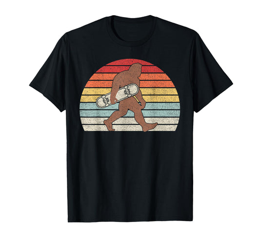 Vintage Longboard Bigfoot Skateboard & Sasquatch Fans Boys T-Shirt