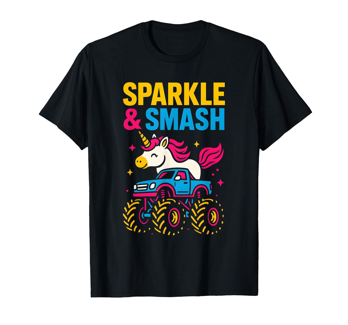 Cute Unicorn Monster Truck Sparkle & Smash Girls Cute T-Shirt