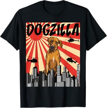 Funny Retro Japanese Dogzilla Rhodesian Ridgeback T-Shirt