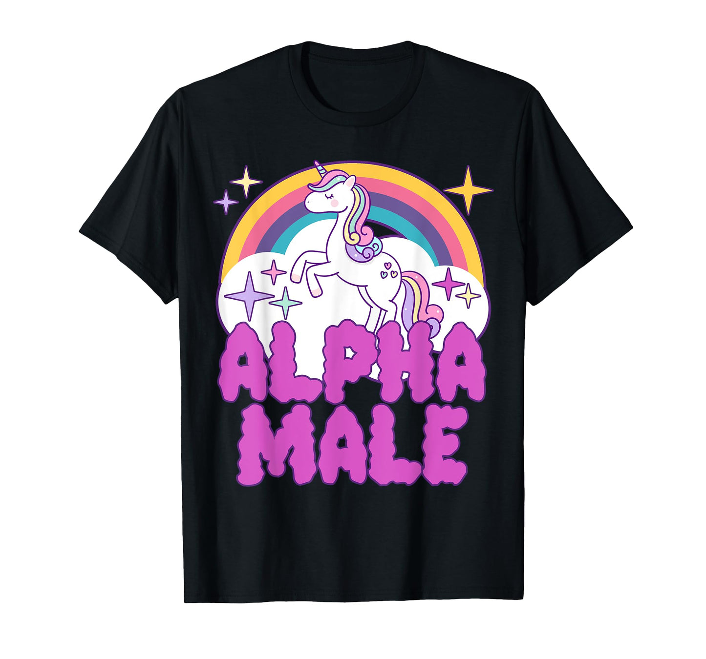 Ironic Alpha Male Unicorn Rainbow Funny Meme T-Shirt