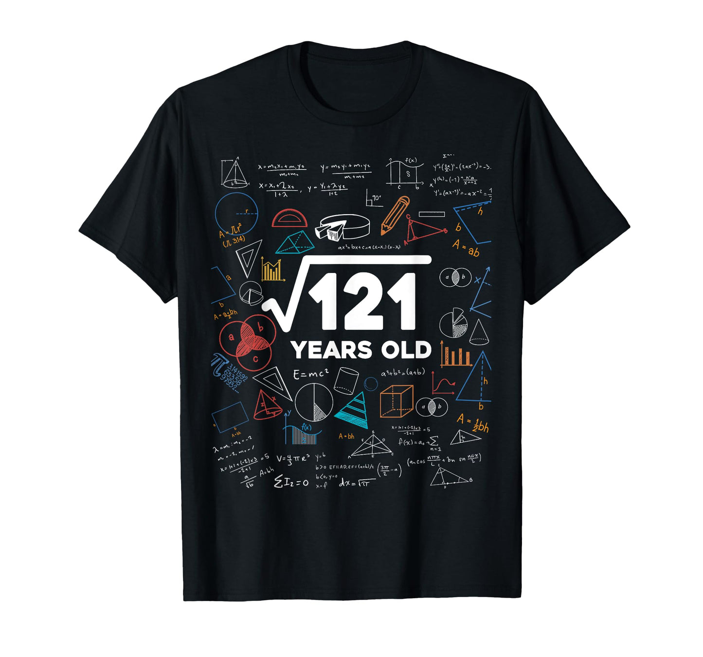 Square Root Of 121 11th Birthday Math Lover 11 Year Old Bday T-Shirt