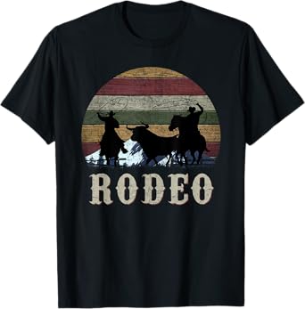 Horse Lover Vintage Equestrian Gift Tees Bucking Rodeo Cowboy Team Roping Horse Riding Retro T-Shirt Black Unisex Adult Medium Classic Fit Short Sleeve Cotton 65% Polyester 35%