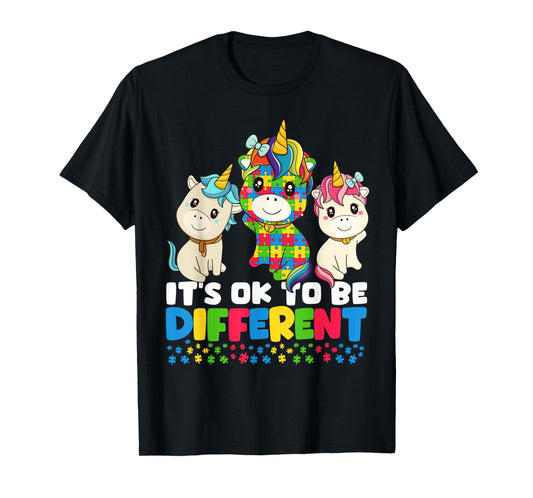 Unicorn Autism Awareness Shirt, It’s Ok To Be Different Kids T-Shirt