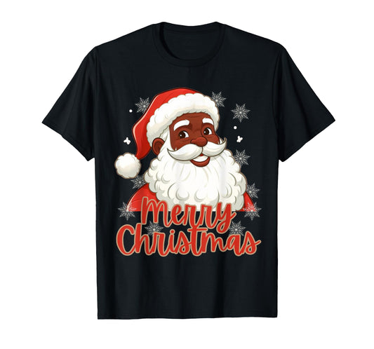 African American Santa Christmas Pajama Vintage Black X-Mas T-Shirt
