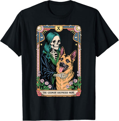 Retro German Shepherd Mom Tarot Card Witchy Vibes Dog Mom T-Shirt