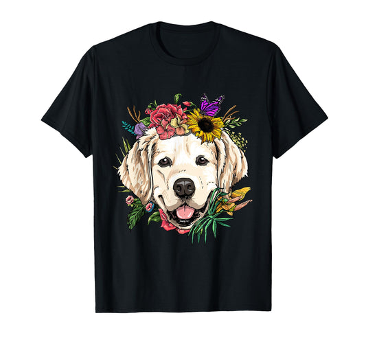 Golden Retriever Tee Shirt Dog Face Golden Retriever Lover T-Shirt