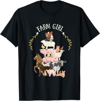 Farm Animal Friends Farm Girl Country Lover Farm Family T-Shirt