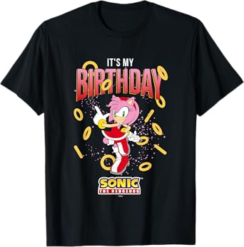 Sonic The Hedgehog Birthday It's My Birthday Amy Rose Rings T-Shirt