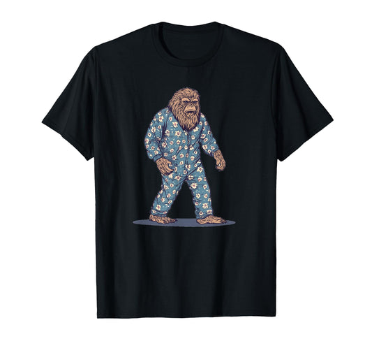 Funny Sleepy Bigfoot in Sleepwear Costume for Boys and Girls T-Shirt
