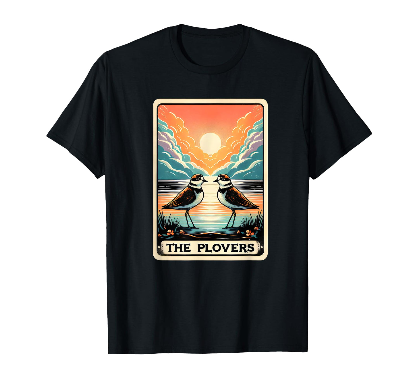 The Piping Plovers Bird Watcher Lovers Funny Tarot Card Pun T-Shirt