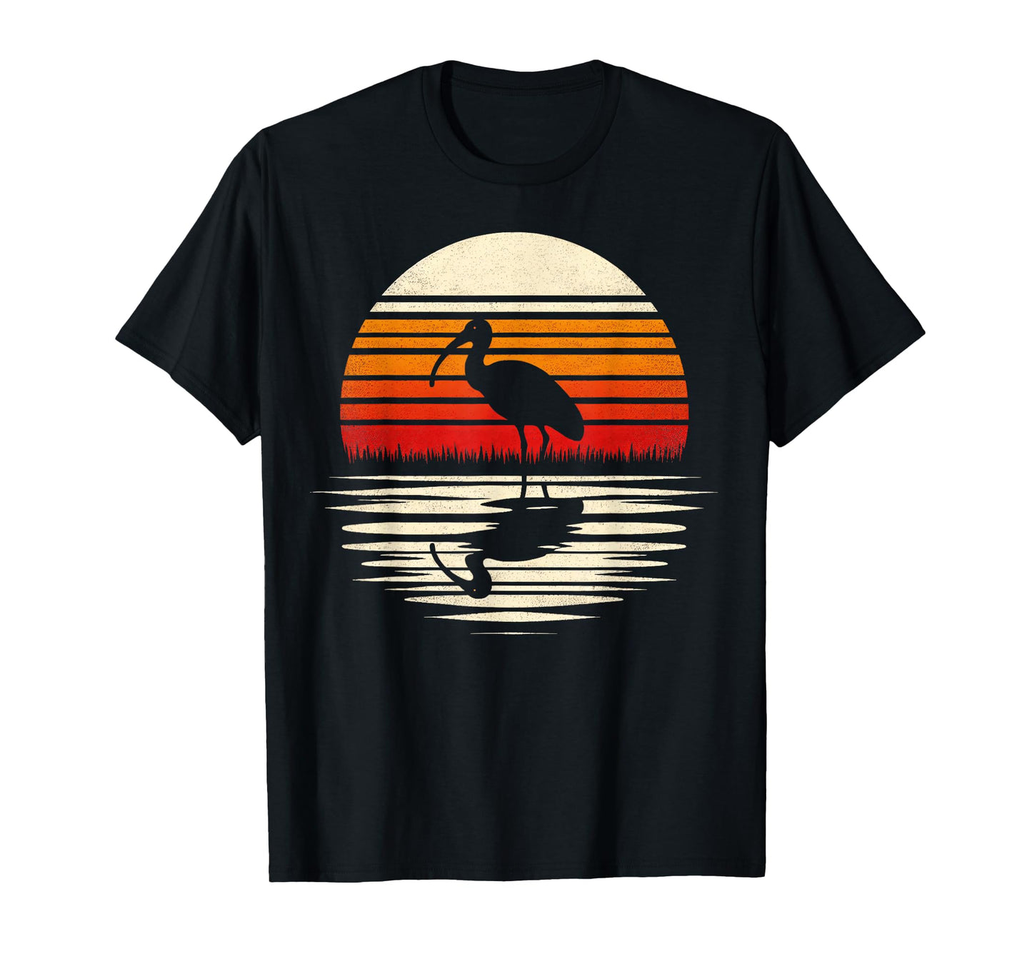 Ibis Bird Sunset Retro Style Safari Vintage 70s T-Shirt
