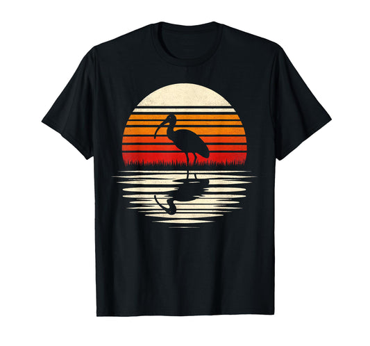 Ibis Bird Sunset Retro Style Safari Vintage 70s T-Shirt