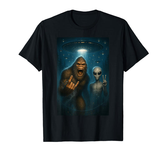 Bigfoot Alien UFO T-Shirt