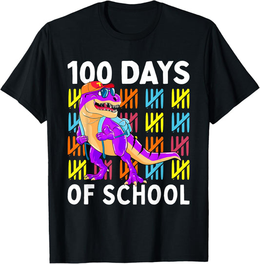 100 Days Of School 100th Day Dino T-Shirt