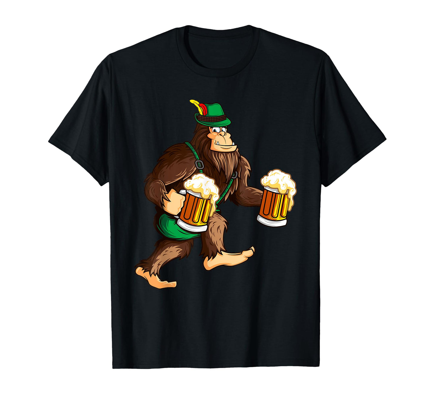 Funny Bigfoot Lederhosen Prost Beer Mug Beerfest Oktoberfest T-Shirt