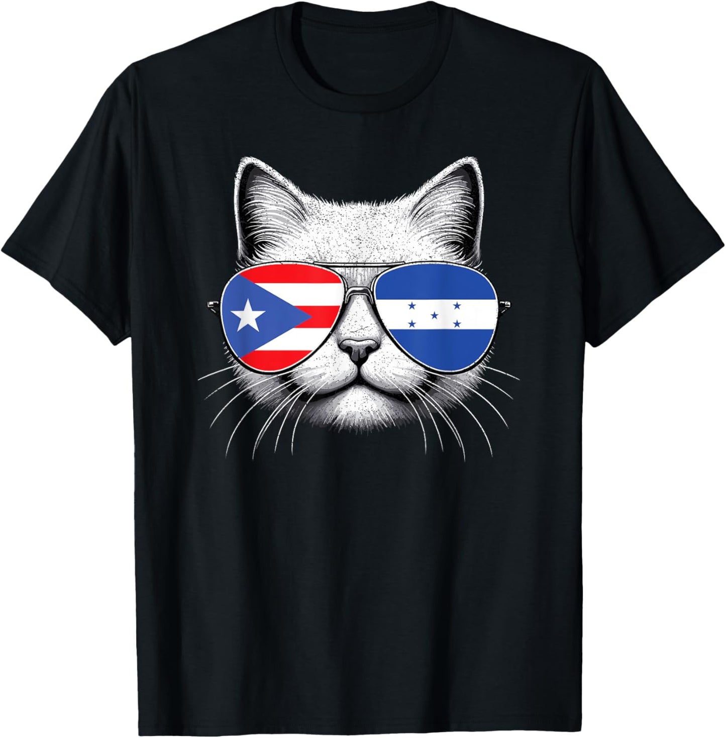 Puerto Rican Honduran Flag Funny Cat Puerto Rico Honduras T-Shirt
