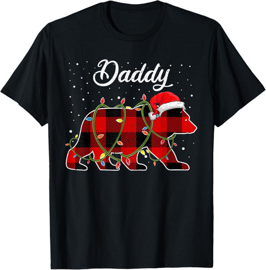 Daddy Bear Shirt, Red Buffalo Plaid Dad Bear Pajama T-Shirt