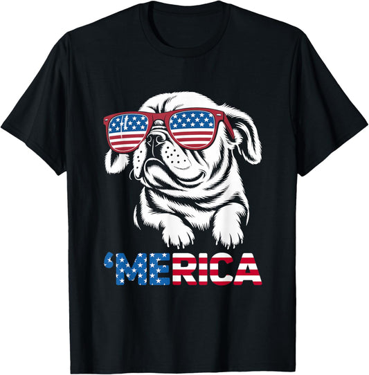 French Bulldog 4th Of July Merica Dog French Bulldog America T-Shirt