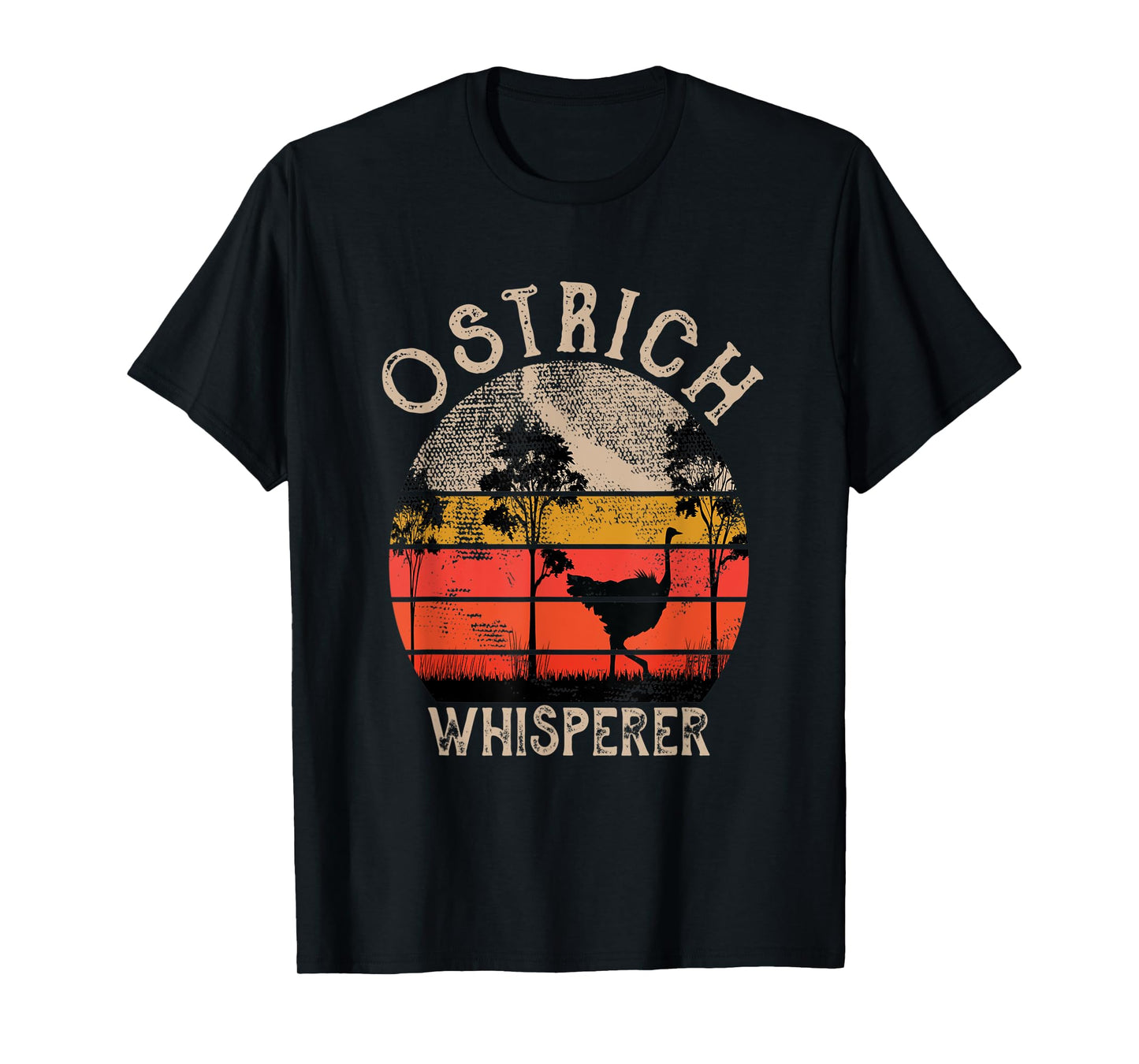 Retro Ostrich Whisperer Funny Ostrich Bird Animal Lover T-Shirt