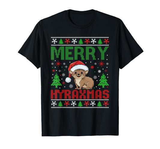 Merry Hyraxmas Ugly Christmas Funny Cute Xmas Pajama Hyrax T-Shirt
