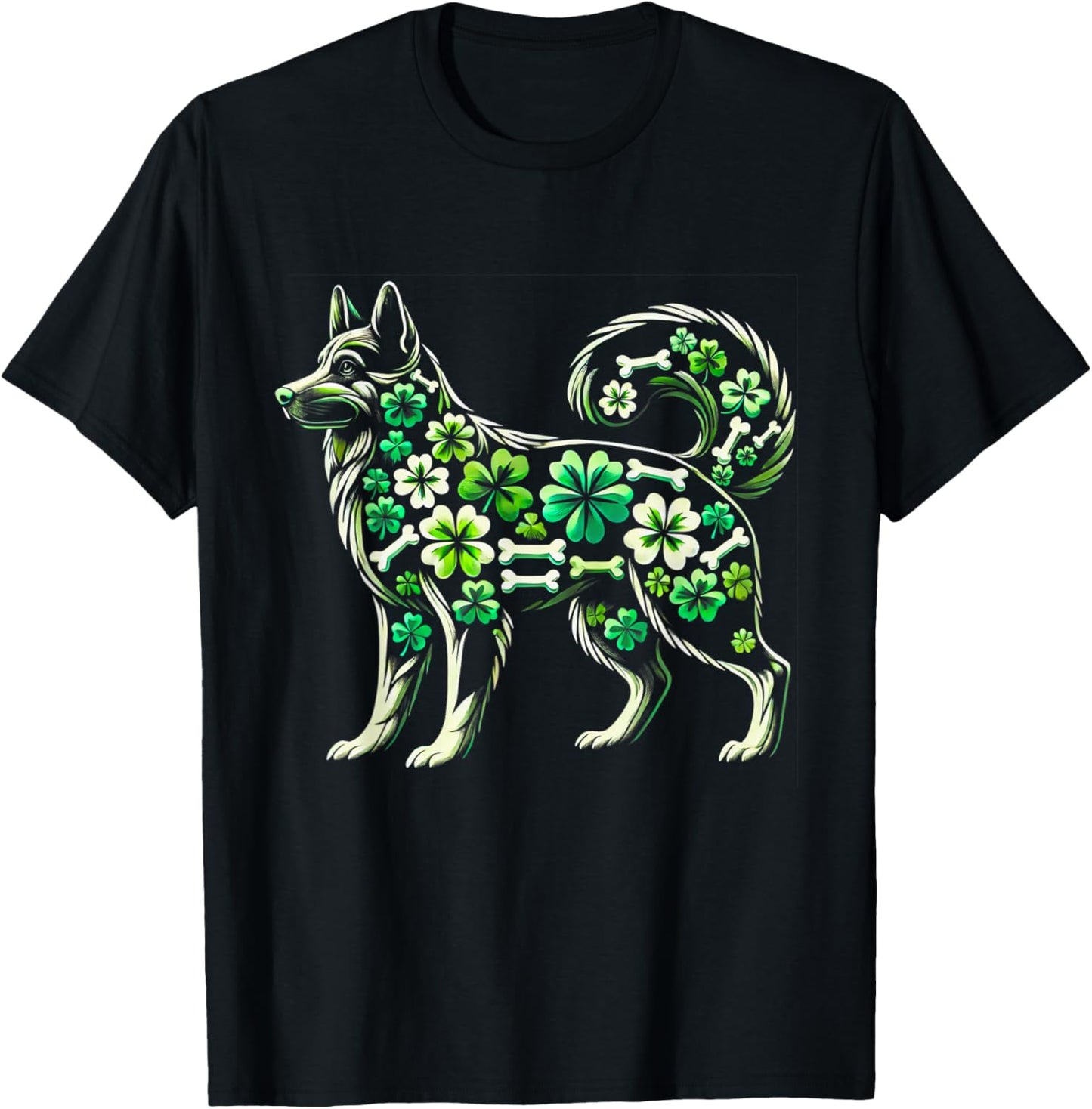 German Shepherd Irish Shamrock Clover St Patrick Day T-Shirt