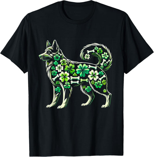 German Shepherd Irish Shamrock Clover St Patrick Day T-Shirt