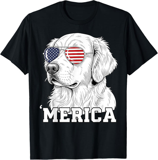 Patriotic Labrador Retriever Dog Merica US Flag 4Th Of July T-Shirt