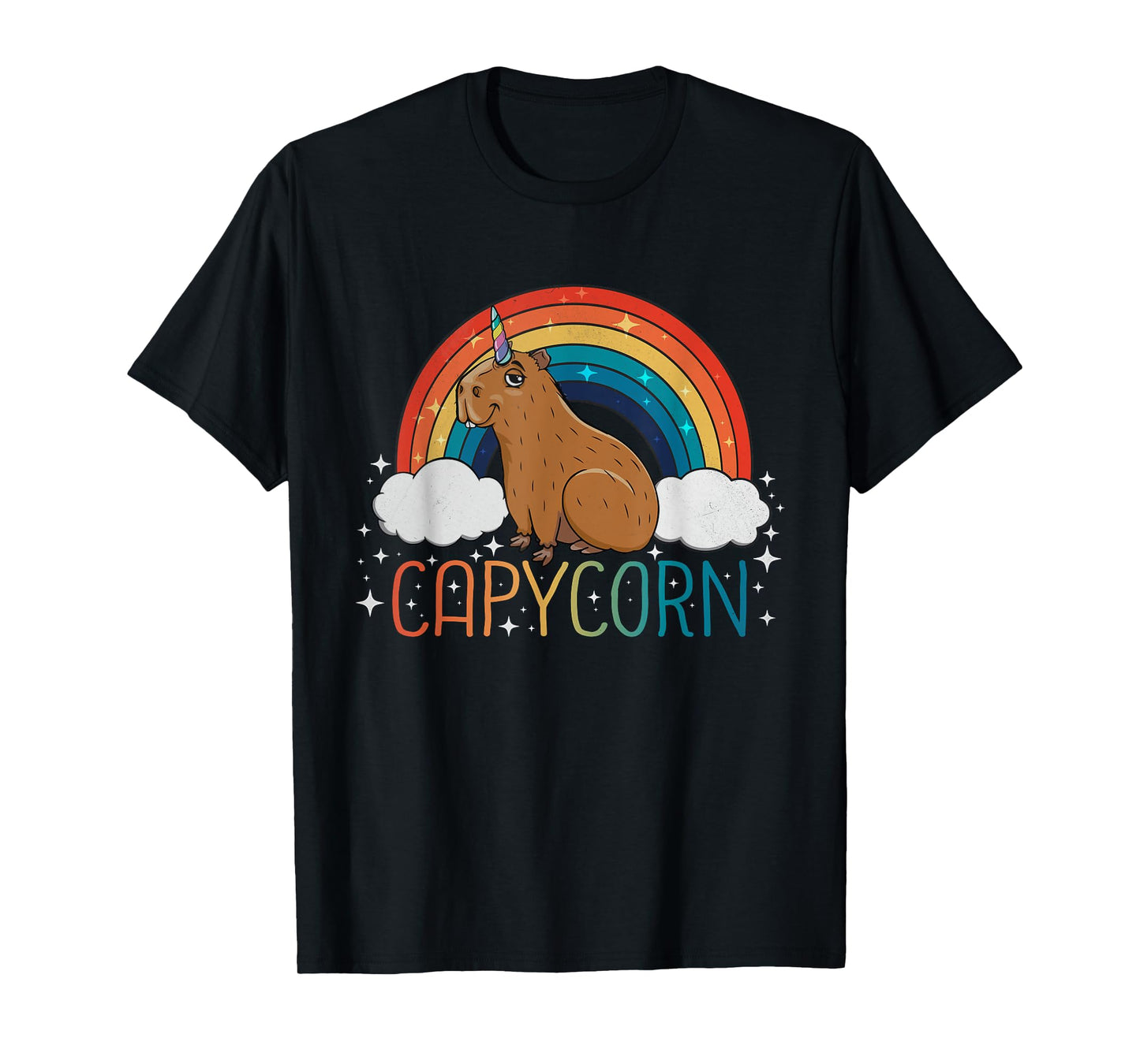 Capybara Lover Girls Unicorn Rainbow Capybara T-Shirt