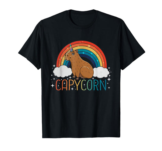 Capybara Lover Girls Unicorn Rainbow Capybara T-Shirt