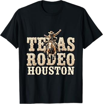 Houston Texas Rodeo Vintage Western Retro Cowboy T-Shirt