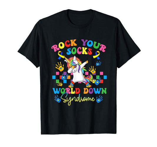 Unicorn Rock Your Socks World Down Syndrome Awareness T-Shirt