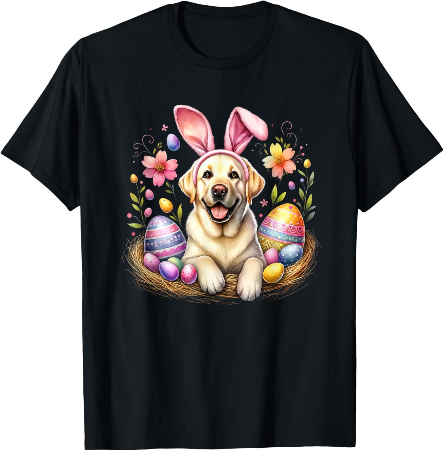 Labrador Retriever Dog Bunny Ears Easter Day T-Shirt