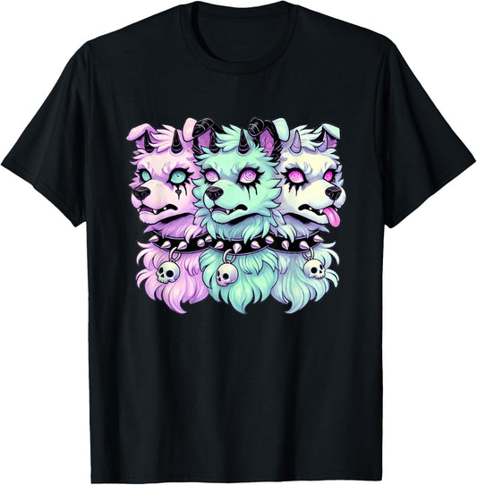Pastel Goth 3-Headed Dog Kawaii Cute Goth Men Women T-Shirt