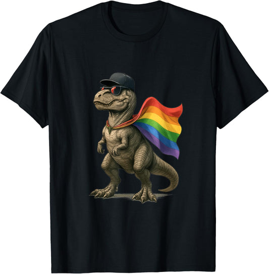 Dinosaur Gay Pride LGBT Rainbow Flag lgbtq pride T-Shirt
