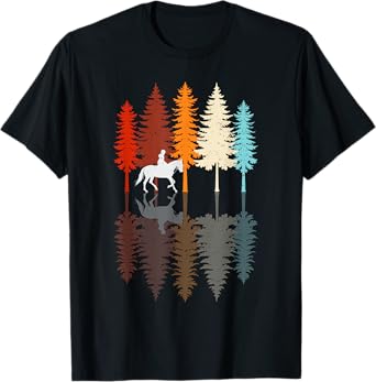 Retro Vintage Girl Horse Riding T-Shirt