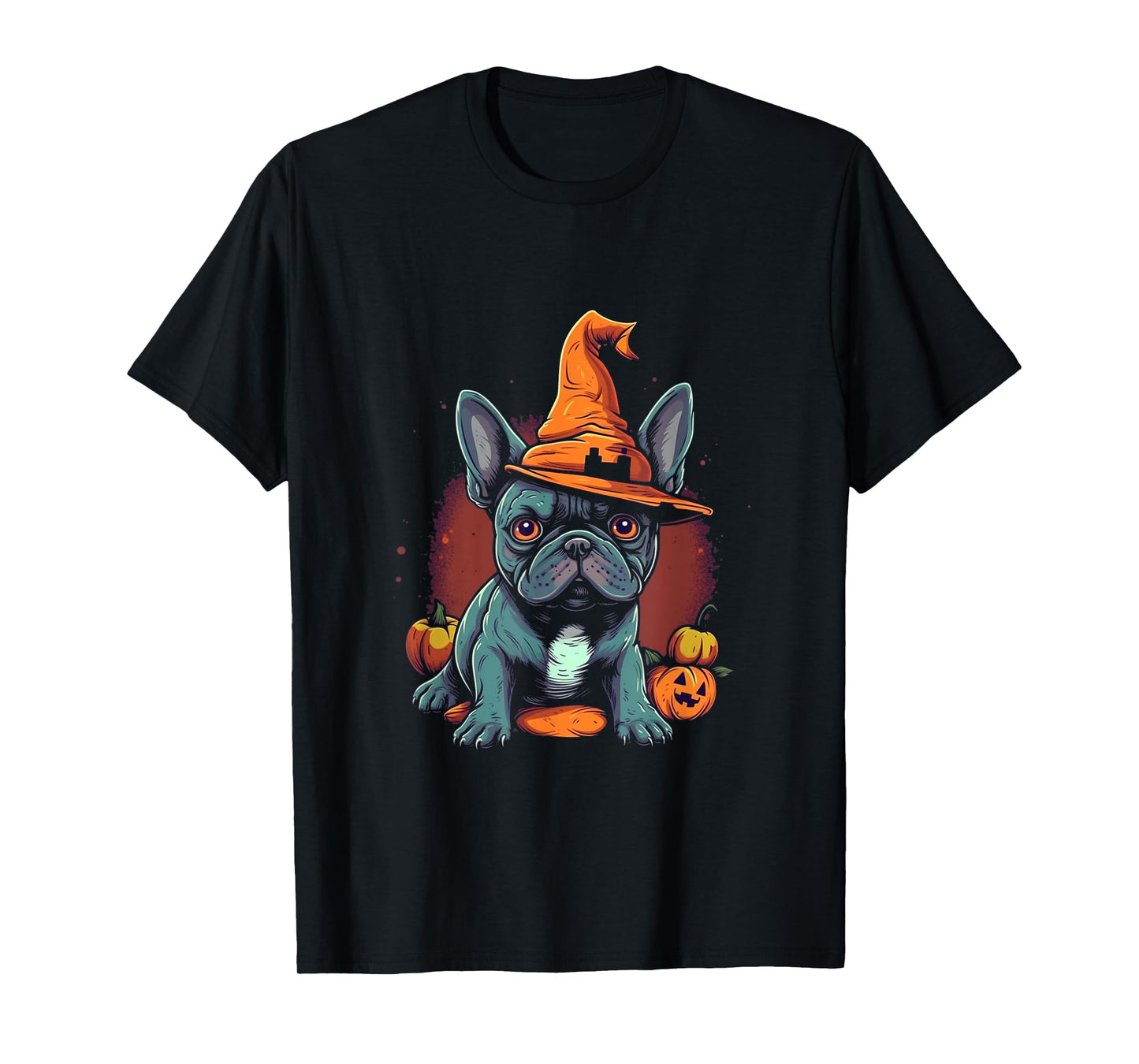 French Bulldog Witch Hat Halloween Costume Dog Lover Puppy T-Shirt for Men Women Kids